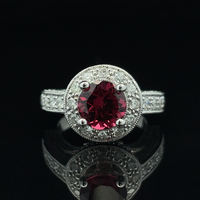  14k Rhodolite Garnet and Diamond Ring 