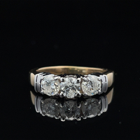  14k 3-Stone Diamond Engagement Ring 0.75tdw 