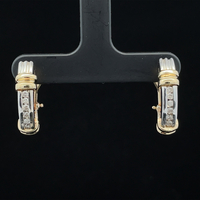  14k Diamond Leverback Hoop Earrings 0.25tdw 