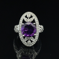  14k Amethyst and Diamond Cocktail Ring 0.33tdw 