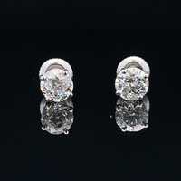  14k Diamond Screwback Earrings 1.50tdw 