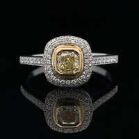 18k White and Yellow Diamond Engagement Ring 1.30tdw 