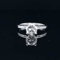  Beautiful 14k Diamond Solitaire Engagement Ring with a Hidden Halo 1.14ct 