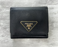 Men's Prada Saffiano Leather Black Wallet with Entrupy 