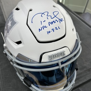 Tom Brady Signed Autographed Patriots Helmet W/ Inscription & Fanatics Cert. 