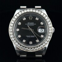 Men's Rolex Oyster Perpetual Datejust 126334 with Diamond/Fluted Bezel and Dial 