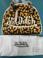 Von Dutch Black Cheetah Small Bowling Handbag