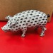 Herend Black Fishnet Pig Figurine Mind Condition 