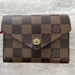 Ladies' Louis Vuitton Victorine Wallet Damier Ebene Entrupy Verified 