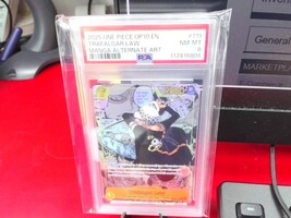 One Piece OP10 English Trafalgar Law Manga Alternate Art PSA 8