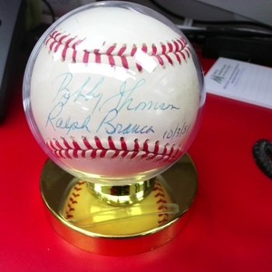 Bobby Thompson Ralph Branca Signed Autographed Baseball