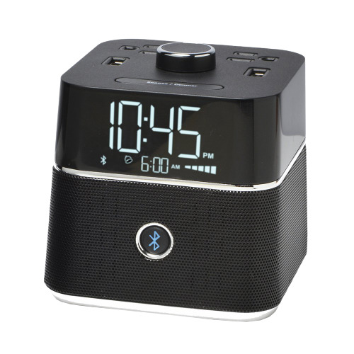 Cubie Blue Charging Alarm Clock with Bluetooth Speaker Walt