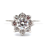  14k Diamond Cluster "Flower" Ring 0.60tdw