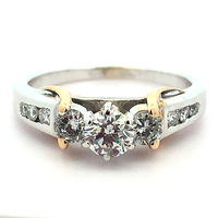  14k Two-Tone Diamond Engagement Ring 0.75tdw