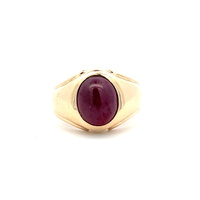  14k Cabochon Ruby Men's Statement Ring