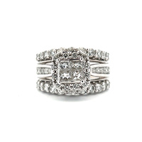 14k Diamond Cluster Bridal Ring 2.00tdw