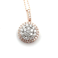  10k Rose Gold Diamond Necklace 0.75tdw