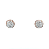  10k Rose Gold Diamond Studs 1.00tdw