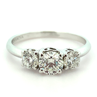  18k 3-Stone Diamond Engagement Ring 0.65tdw