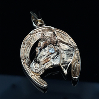  14k Horse and Horseshoe Diamond Pendant 