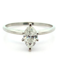 Platinum Marquise Diamond Solitaire Engagement Ring 0.63ct