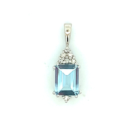  14k Aquamarine & Diamond Pendant