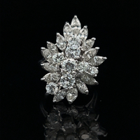  Beautiful 10k Diamond Cluster Cocktail Ring 3.00tdw