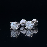  14k Diamond Stud Screwback Earrings 1.38tdw